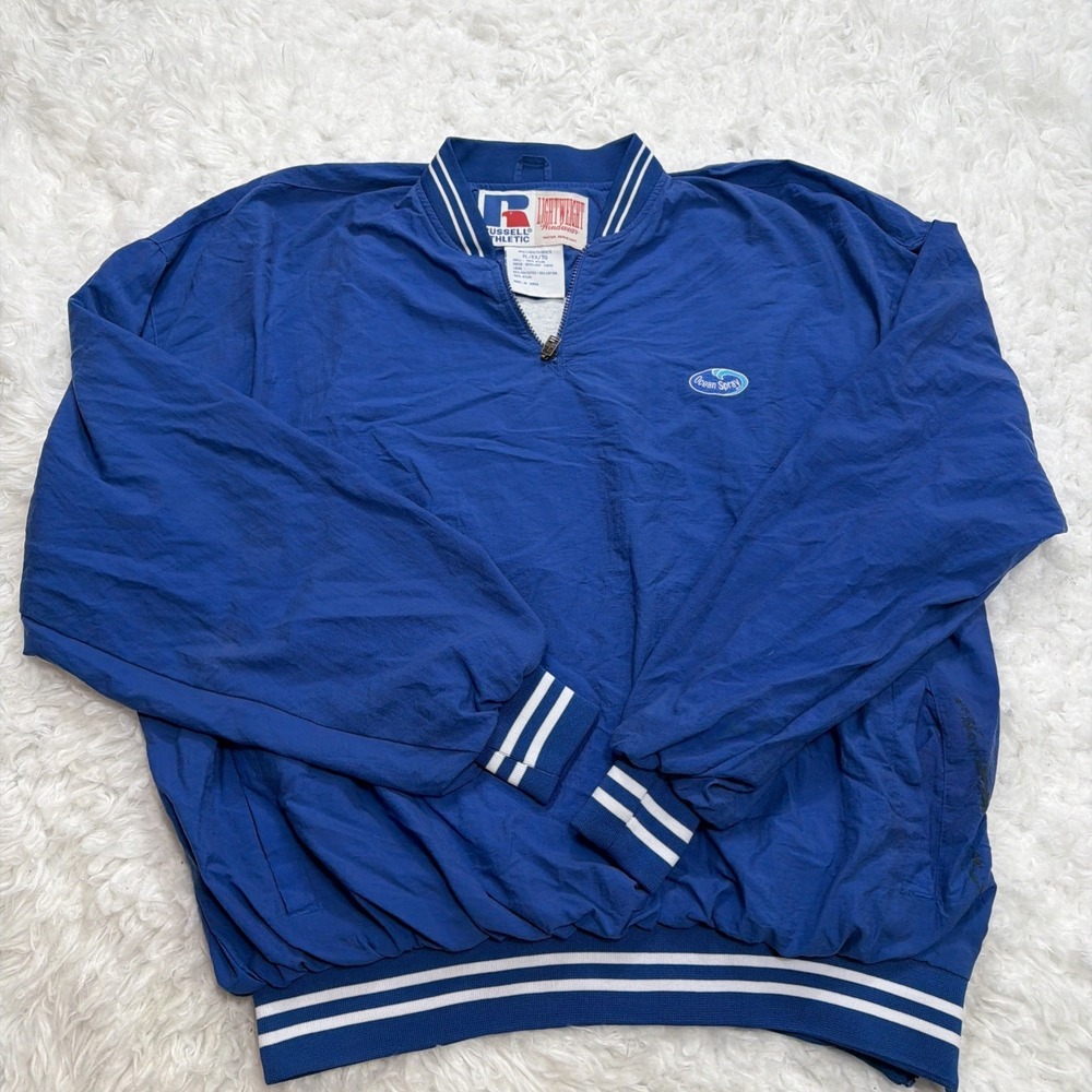 Vtg‎ 1980's RUSSELL ATHLETICS Windbreaker Nylon Jacket Mens XL OCEAN SPRAY Juice